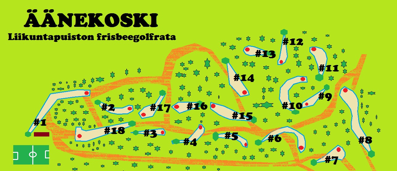 Liikuntapuiston fribeegolfradan kartta