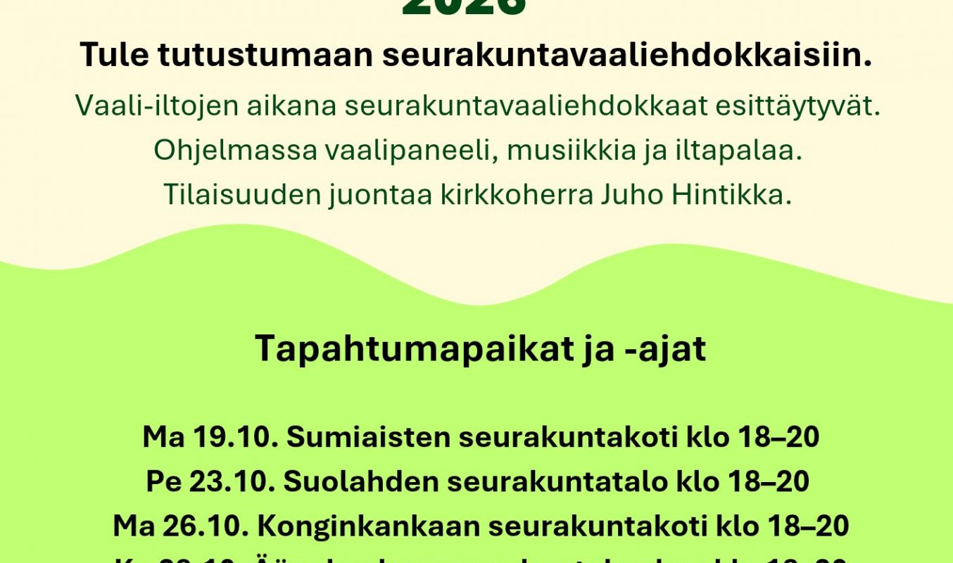 Seurakuntavaali-kiertue 2026