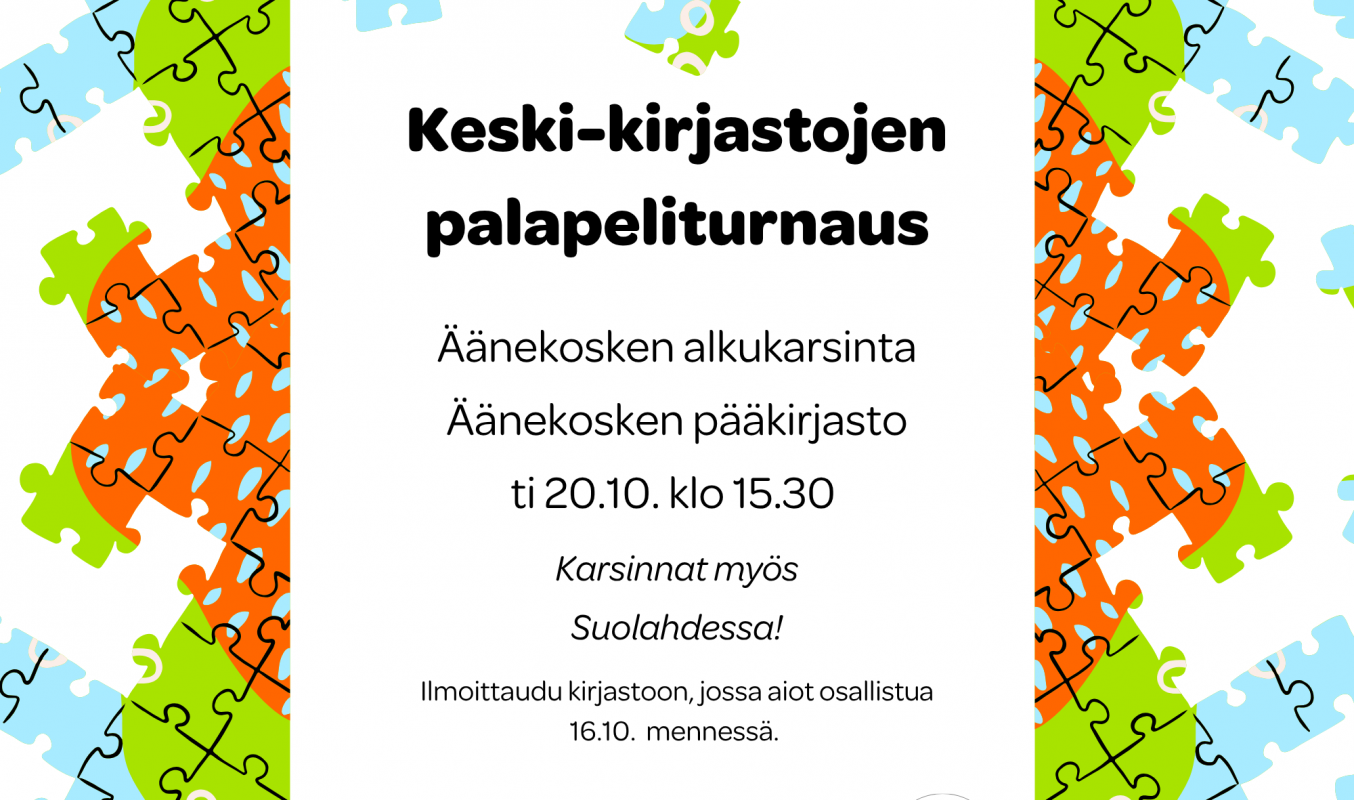 Keski-kirjastojen palapeliturnauksen alkukarsinta Äänekosken pääkirjastossa