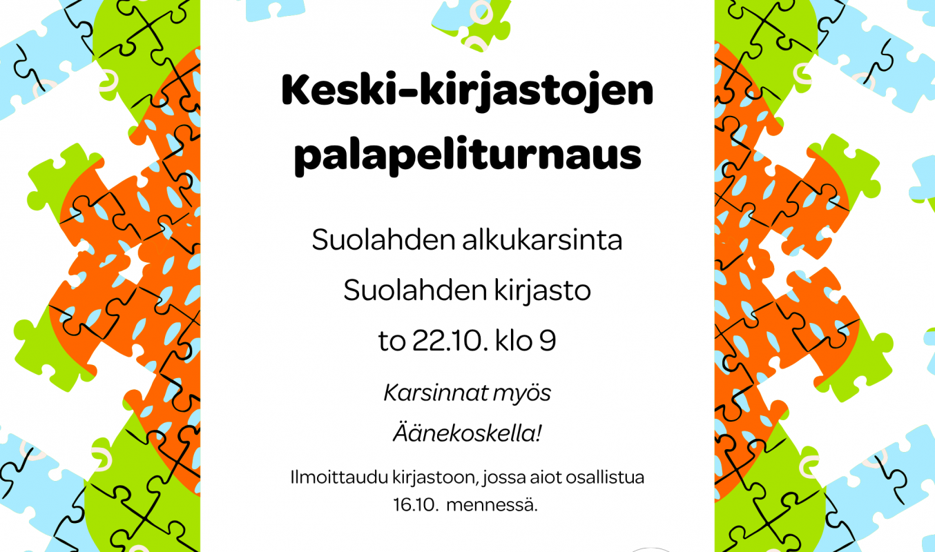 Keski-kirjastojen palapeliturnauksen alkukarsinta Suolahden kirjastossa