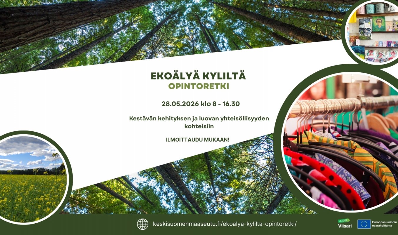 Ekoälyä kyliltä opintoretki – Kestävän kehityksen ja luovan yhteisöllisyyden kohteisiin