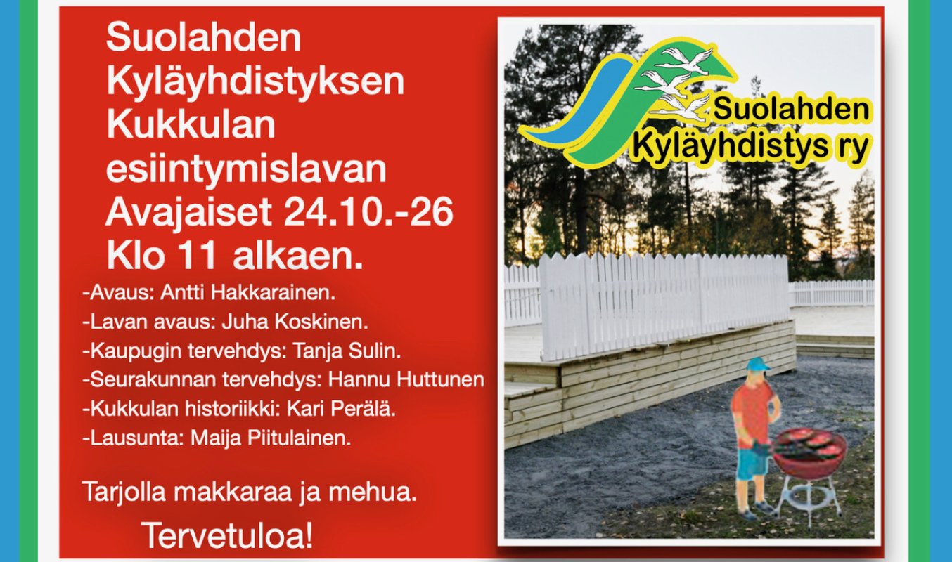 Suolahden Kukkulanmäen esiintymislavan avajaiset
