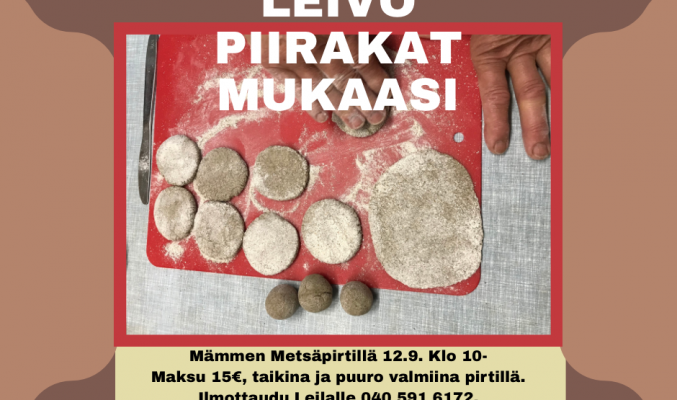 Leivo piirakat mukaasi