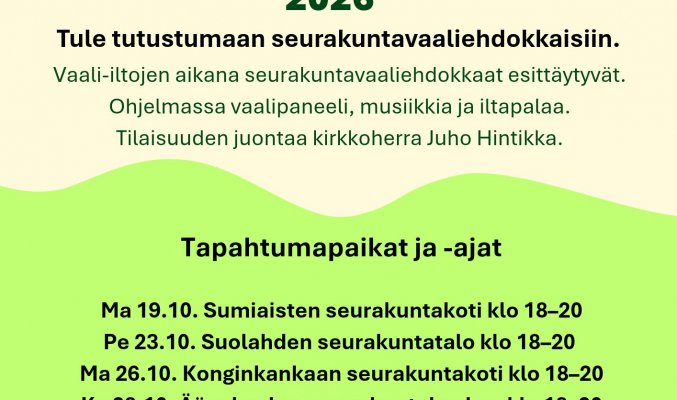 Seurakuntavaali-kiertue 2026