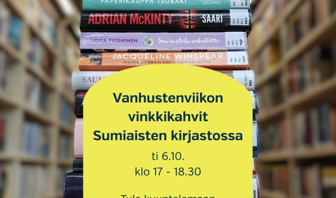 Vanhustenviikon vinkkikahvit Sumiaisten kirjastossa