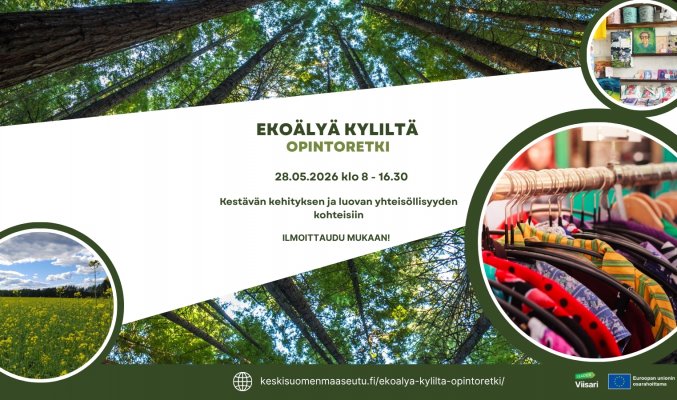 Ekoälyä kyliltä opintoretki – Kestävän kehityksen ja luovan yhteisöllisyyden kohteisiin