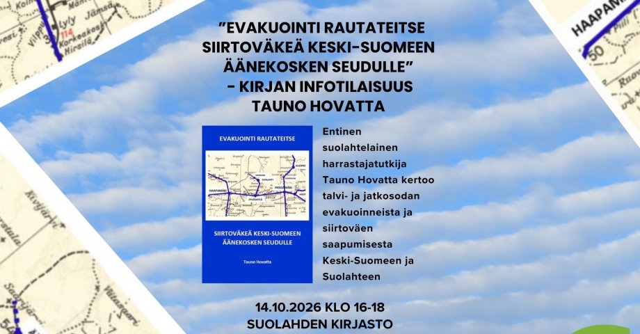 Info session for the book Evakuointi rautateitse - Siirtoväkeä Keski-Suomeen Äänekosken seudulle