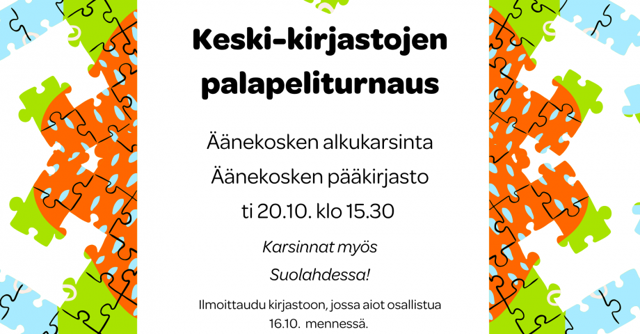 Keski-kirjastojen palapeliturnauksen alkukarsinta Äänekosken pääkirjastossa