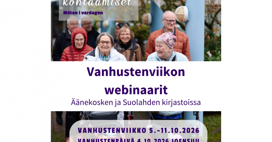 Vanhustenviikon webinaarit Äänekosken pääkirjastossa