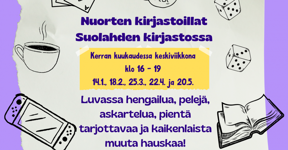 Youth library evening at Suolahden kirjasto in May