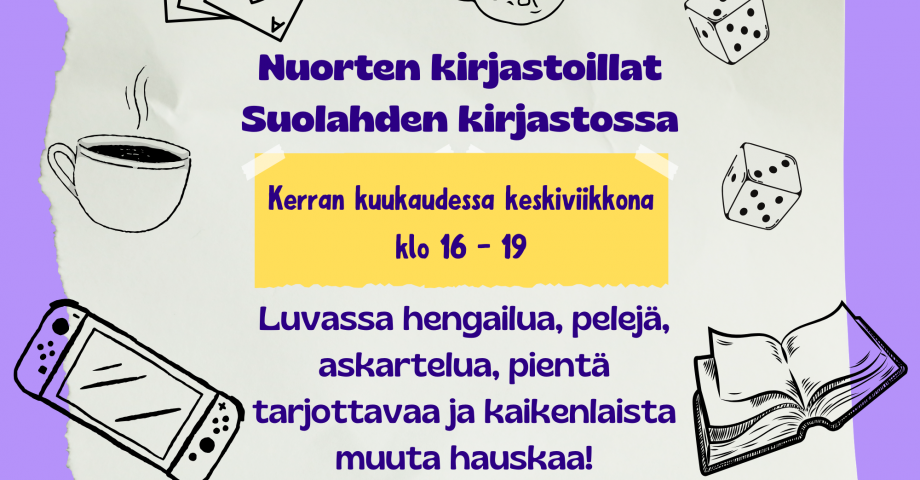 Nuorten kirjastoilta Suolahden kirjastossa joulukuussa