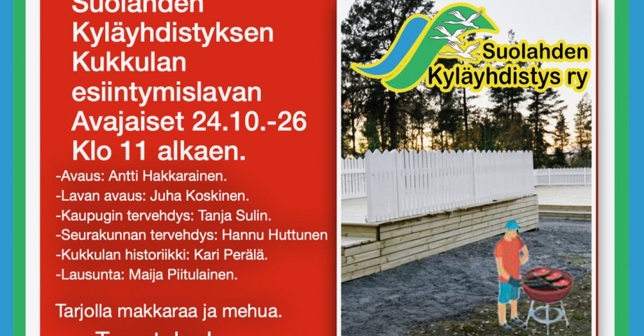 Suolahden Kukkulanmäen esiintymislavan avajaiset