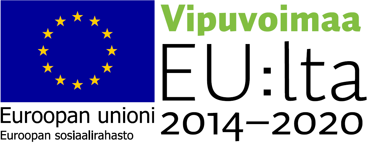 EU:n sosiaalirahaston ja Vipuvoiman logot