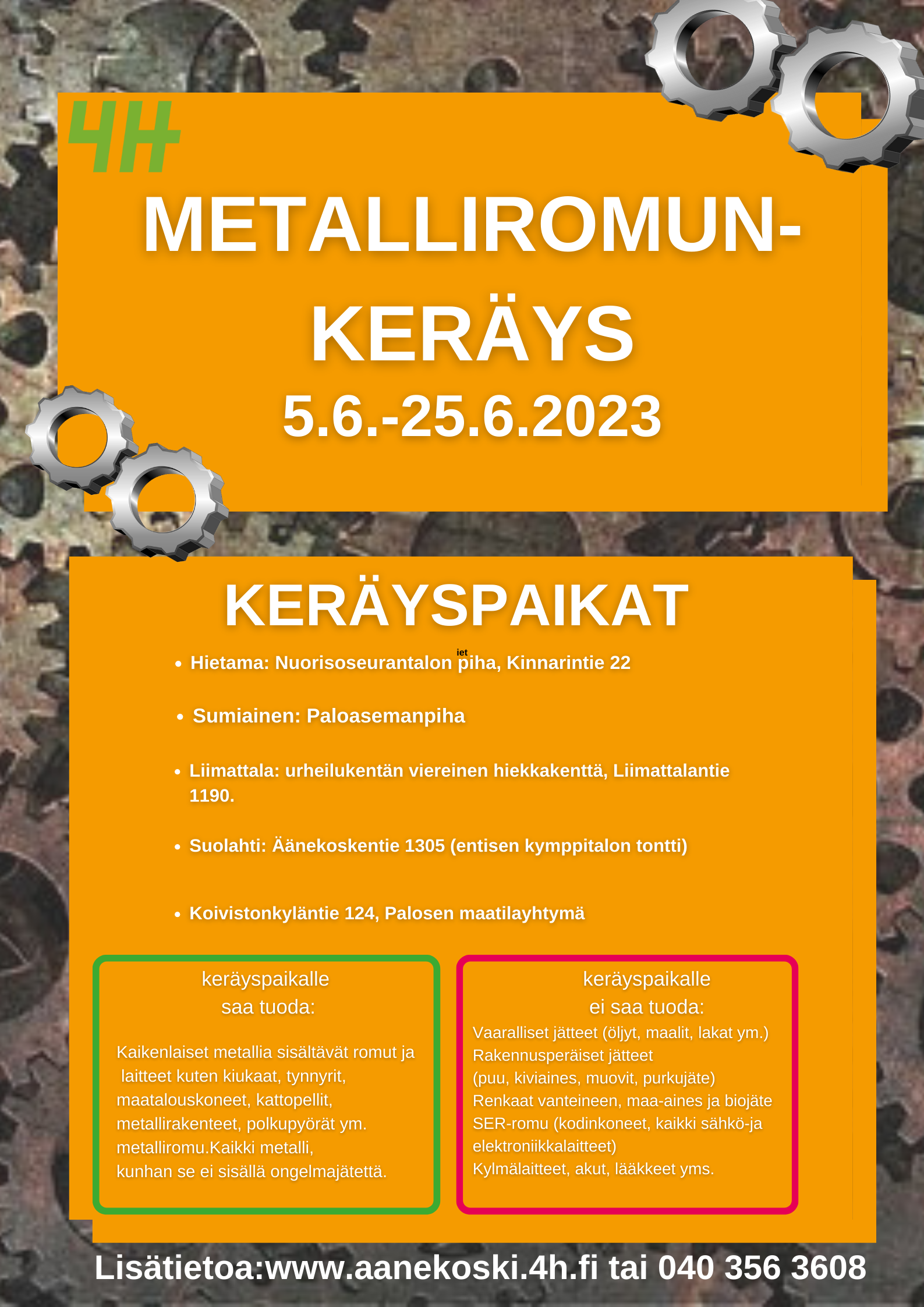 Mainos keräyksestä.