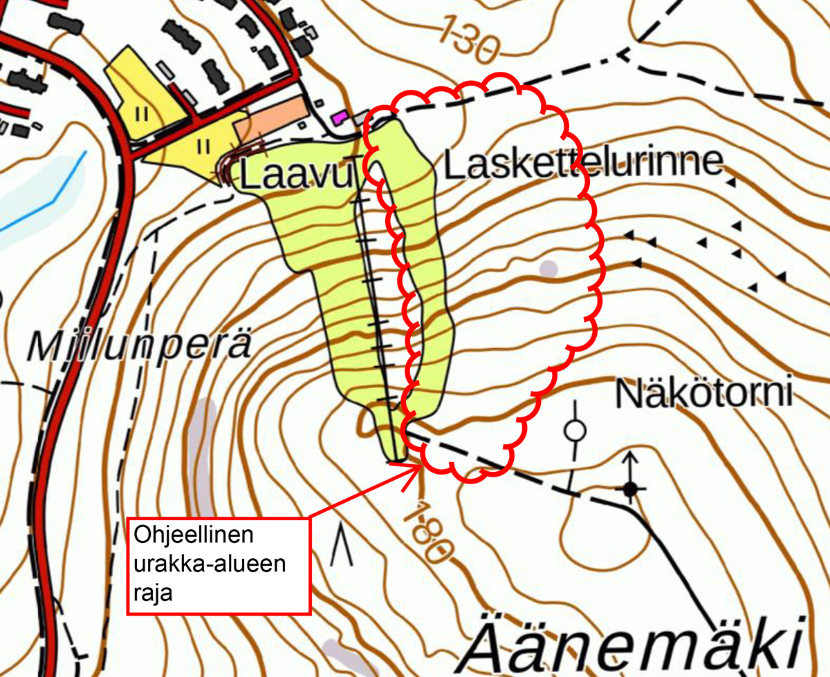 karttakuva työmaa-alueesta