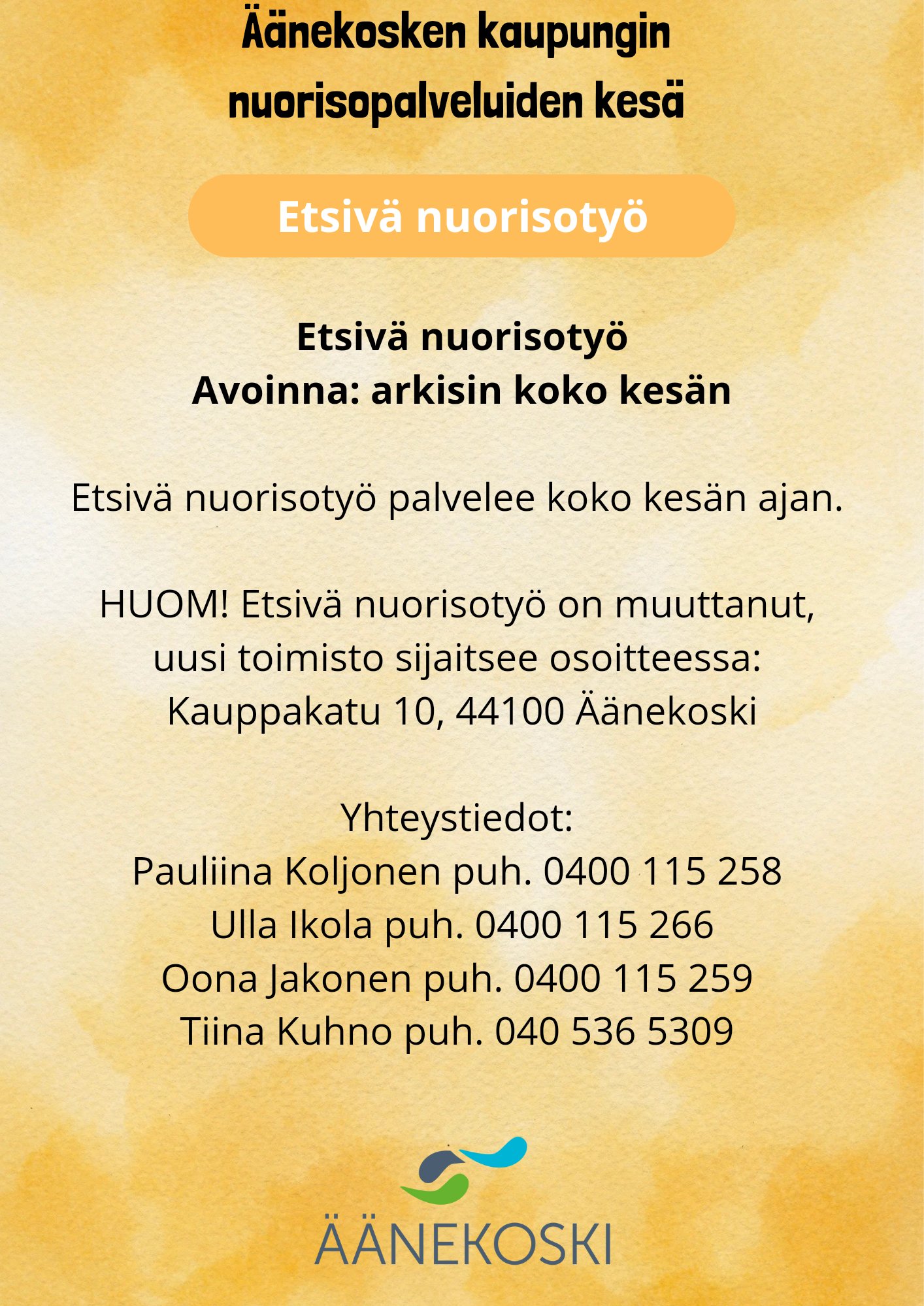 Etsivän nuorisotyön mainos